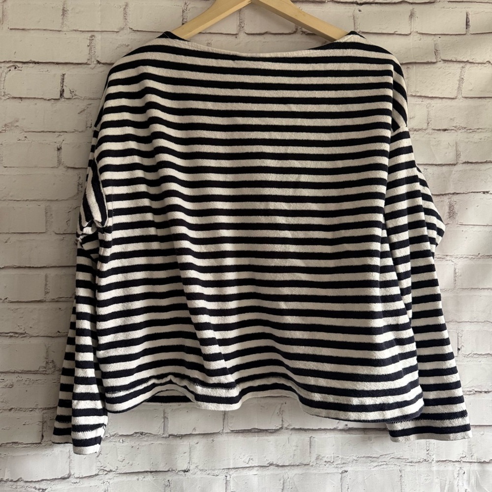 Universal Thread Navy and White Striped‎ Long Sleeve Top - Picture 3 of 4